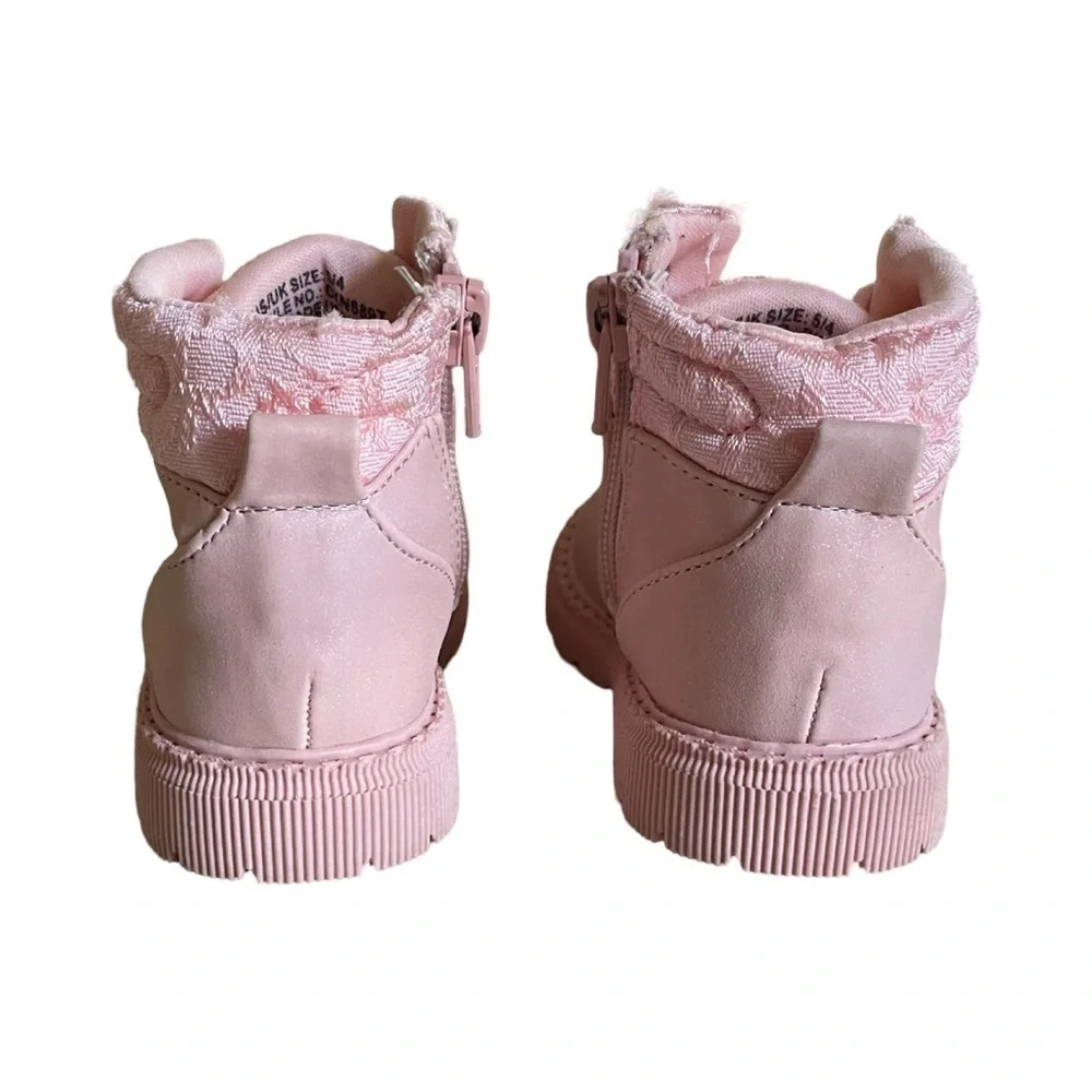 DKNY Girls Shimmer Pink Boots Size 5